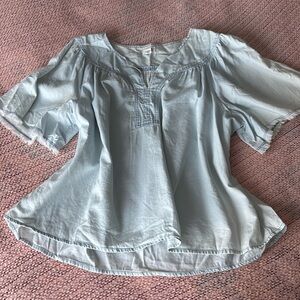 Light Blue Flowy Top